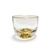 Taza de té Jinshan con borde dorado: Vaso pequeño de cristal hecho a mano para té o café