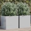 VidaXL Planters 2 Pcs, Raised Beds, Flower Boxes, Plant Pots, Flower Boxes Garden Patio Terrace, Silver 841558