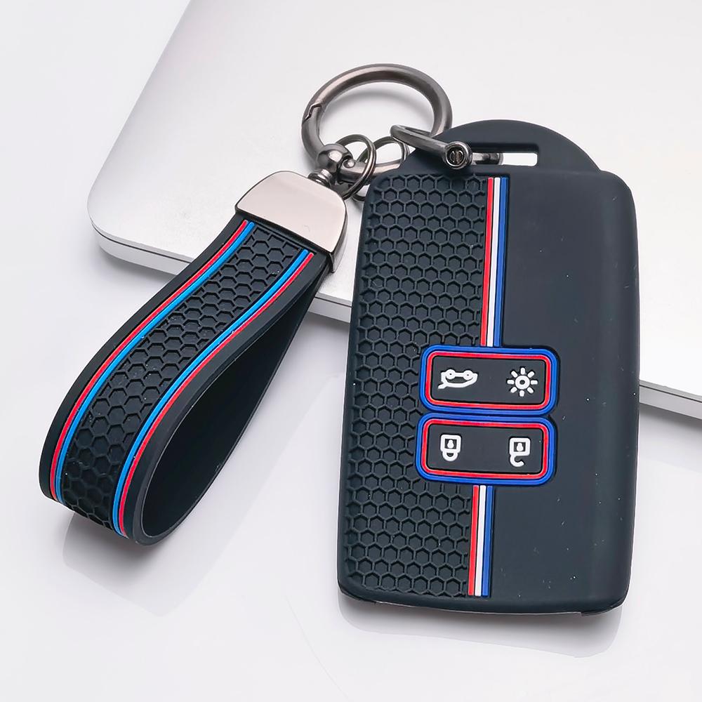 Key Case Cover for Renault Koleos Kadjar Megane Talisman Espace Scenic Grand with Keychain Anti-Scratch Guard Shockproof Protection