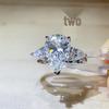 Inele Moissanite 6 Carate Formă Picătură de Apă, Culoare D VVS1, Inel de Diamant de Lux European & American pentru Femei