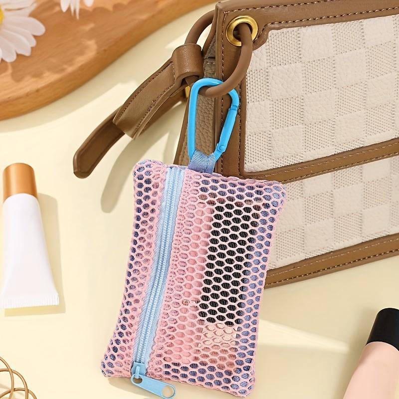 1pc Mini Mesh Zipper Bag Makeup Pouch Available In Multiple Colors, Coin Purse, Small Bag for And Keys, Card Holder, Portable Coin Pouch