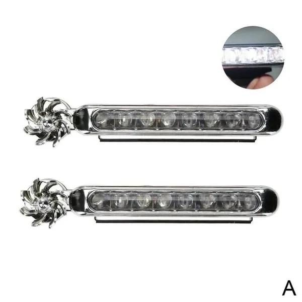 2/1 Stück Windbetriebenes Auto LED Tagfahrlicht Zusatzbeleuchtung Rotierende Lüfterlampe Automobil Tagfahrlicht LED-Leuchten