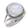 Natural Rainbow Moonstone Gemstone 925 Solid Sterling Silver Gift Ring S.9 s8n12