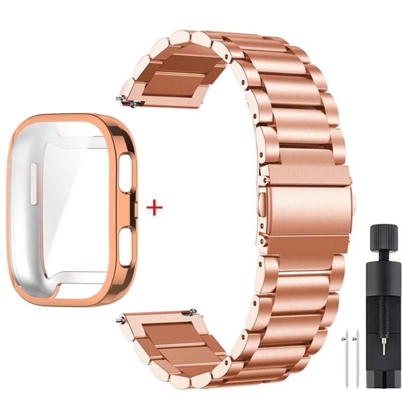 strap for Amazfit Bip 6 Bip5 Bip 5 Unity Stainless Steel Bracelet Watchband with Screen Protector soft Case