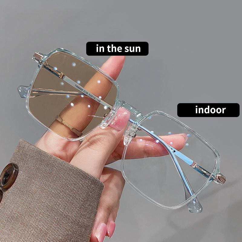 Ultralekkie Kwadratowe Pochromiczne Okulary Dla Kobiet Mężczyzn Vintage Zmieniające Kolor Okulary Przeciwsłoneczne Do Herbaty Okulary