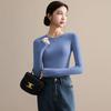 Fashion Women's Stretchy Base Layers Fall and Winter Long-Sleeve T-Shirts Fitted Fleece-Lined Tops