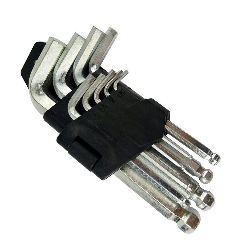 In-Stock 9PC Allen Wrench Set: Flat & Ball Head Torx, Carbon Steel, Galvanized