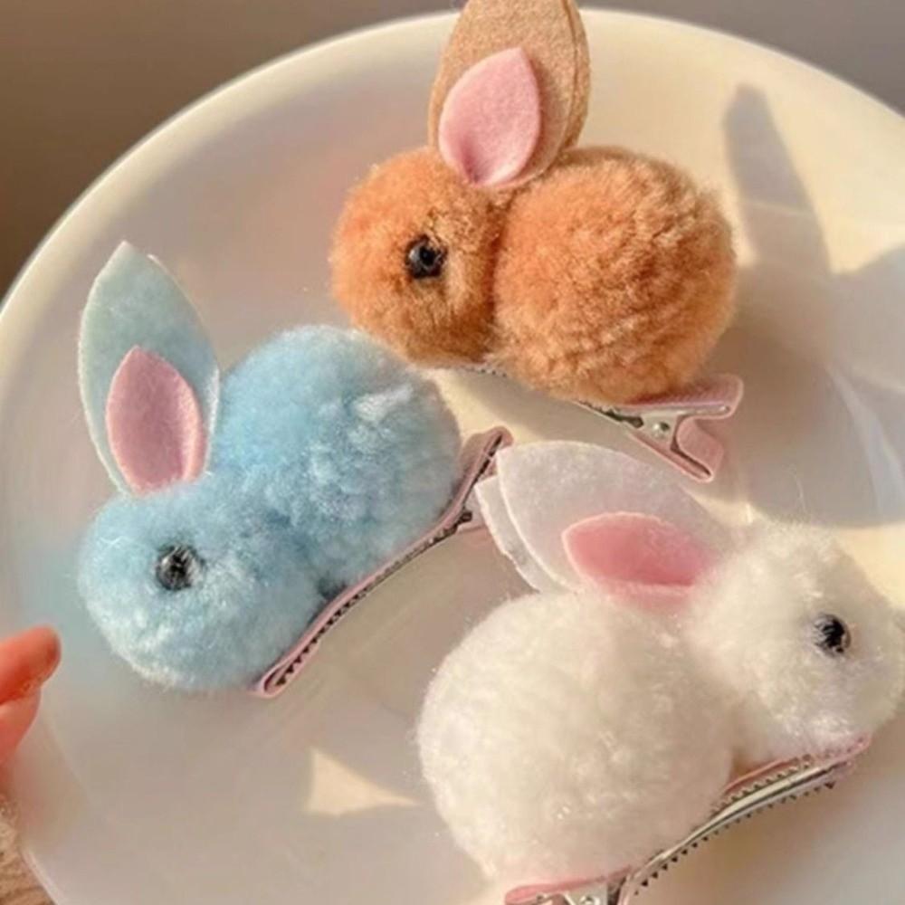 Rabbit Plush Hairpin Soft Hair Clip Sweet Bunny Hair Clip  Party