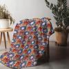 Soft Fleece Blanket Floral Print Throw Blanket for Sofa Bed Decorative Warm Cozy Throw Blanket