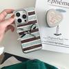 Applicable to iphone16pro striped bow mobile phone case Apple 15 electroplating all-inclusive wavy pattern protective case 14