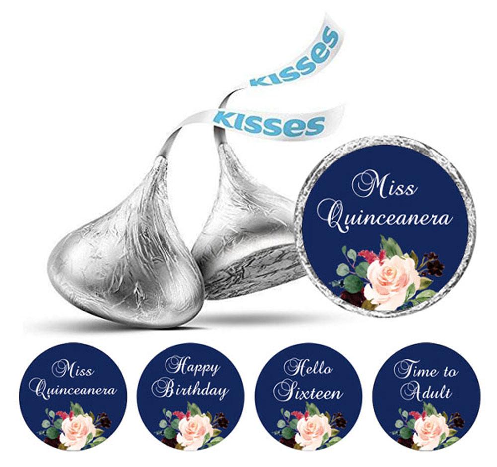 Darling Souvenir Floral Quinceanera Stickers Chocolate Candy Labels 190 Pcs DIY