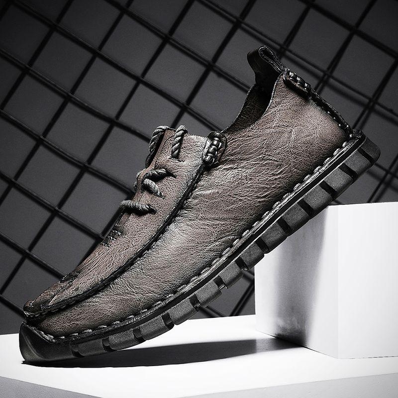 Men's Spring and Autumn Outdoor Casual Leather Flat Shoes