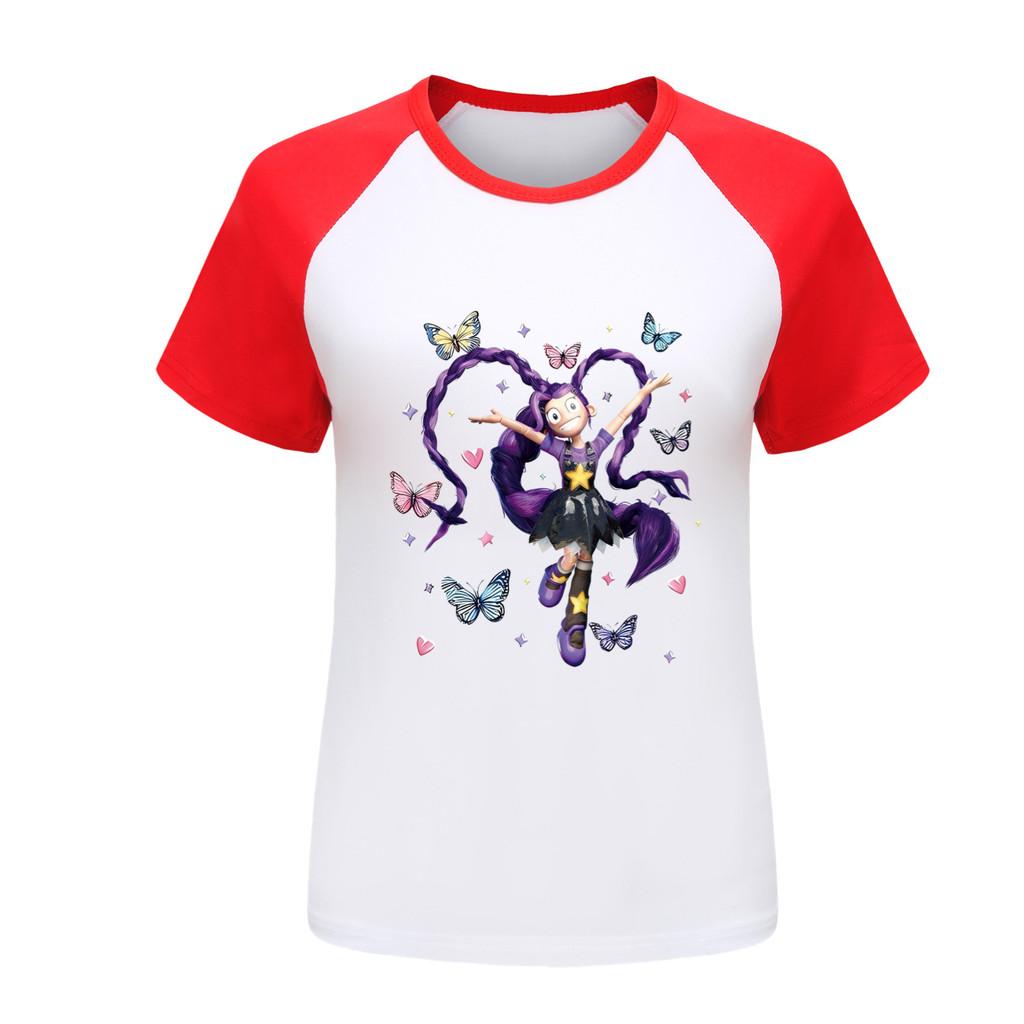 5599 Kinder Mädchen Lily Lovebraids Anime Print Raglanärmel T-Shirt Top