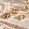 Lightweight Titanium Steel Ring Fade Resistant Hand Jewelry New Zircon Ring  Birthday Gift