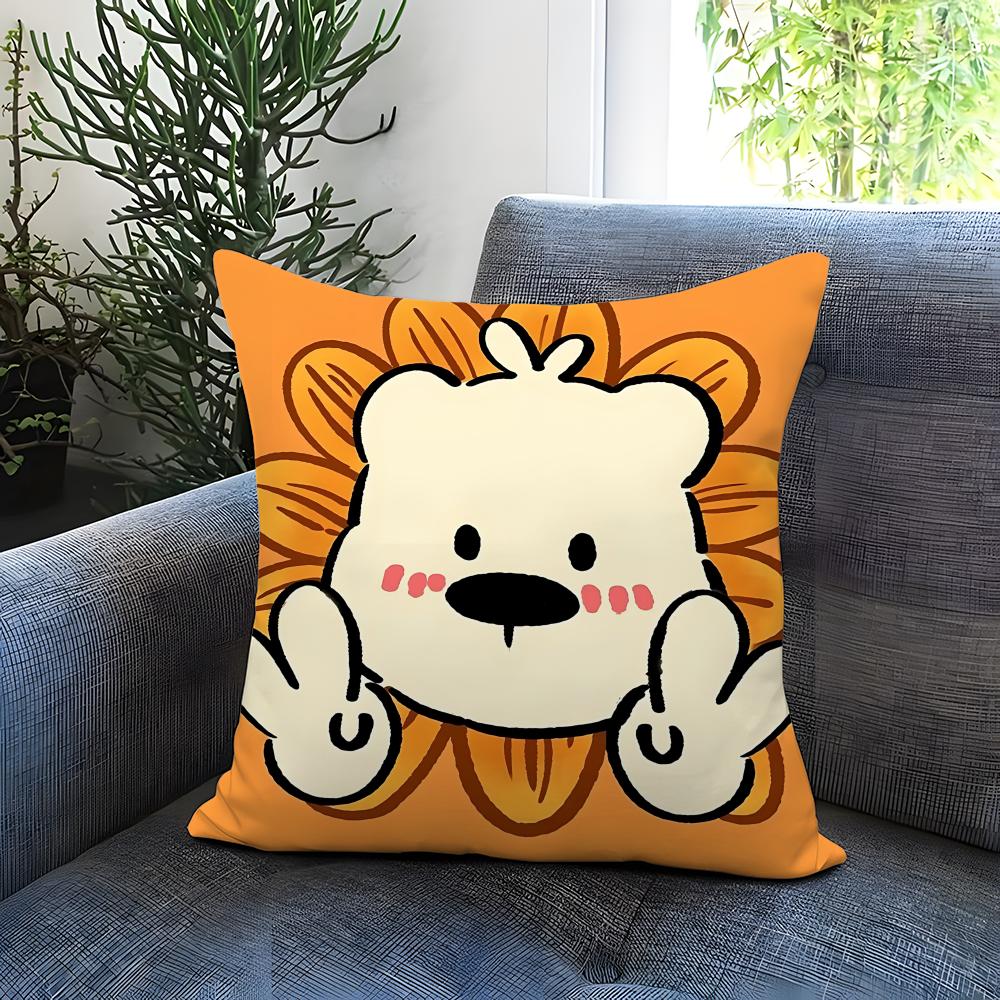 Sticker Cute Bear Stickers Cushion Cover Comfortable Reversible Pillow Cover Ideal for Car Sofa Bedroom  Beyond