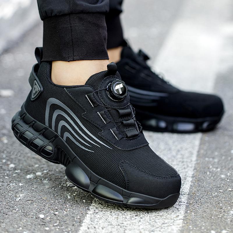 Rotary Button  Safety Shoes For Men, Anti-impact And Anti-piercing Work Shoes, Fashionable Men's Sports Shoes, And Safety Pro