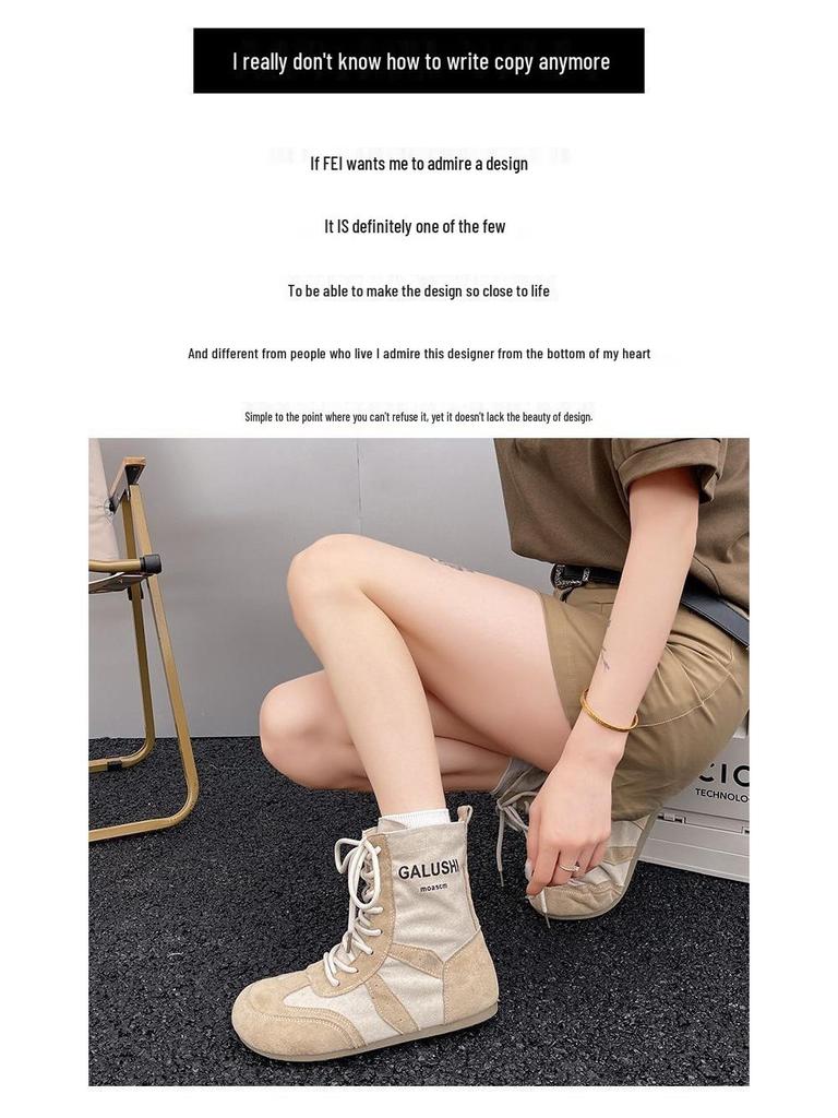 Damen 2025 Retro Canvas Stiefeletten mit weicher Sohle - Sommer Atmungsaktiv und Leicht für Wandern und Reisen