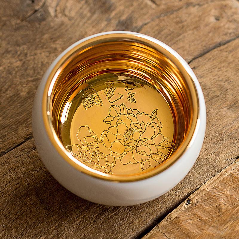 Handcrafted Gilded Jade Porcelain Master Tea Cup