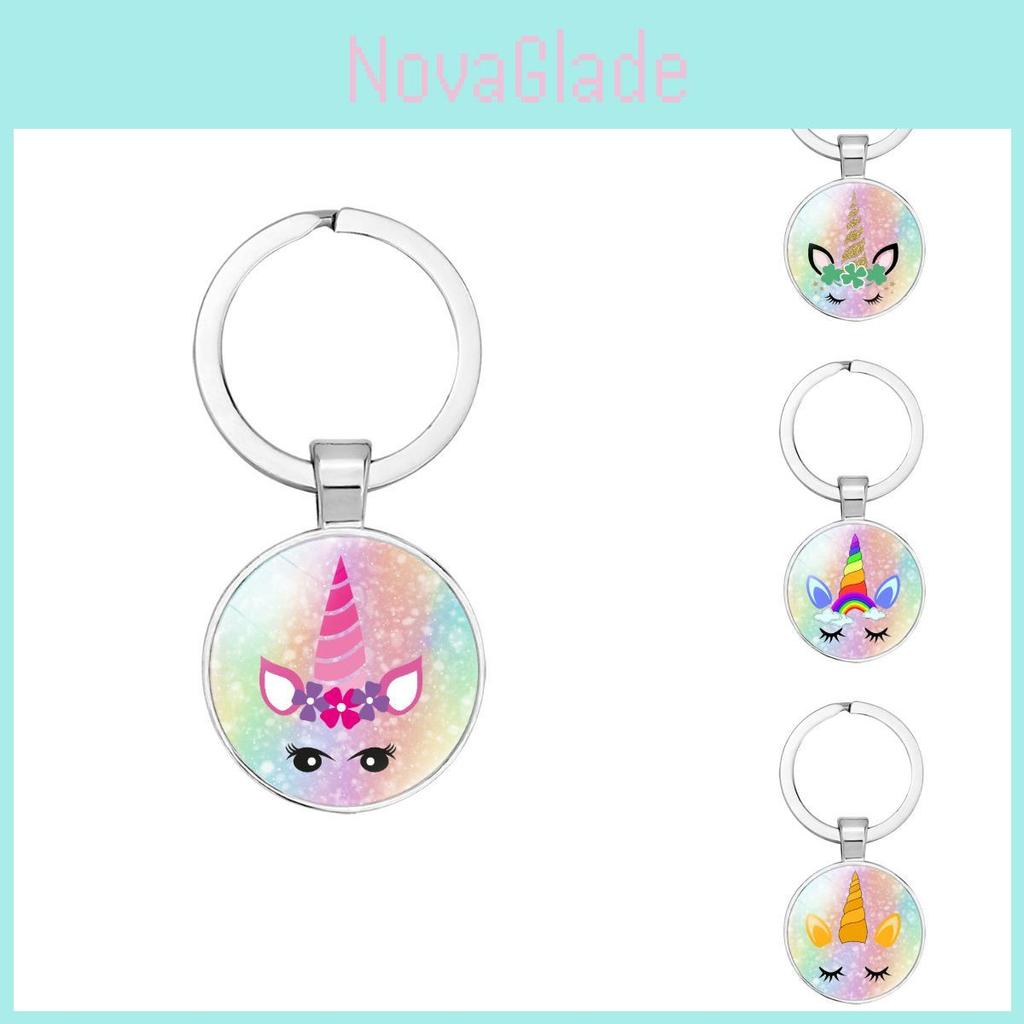 New Crown Unicorn Time Gem Simple Pendant Keychain Bag Charm Zinc Alloy