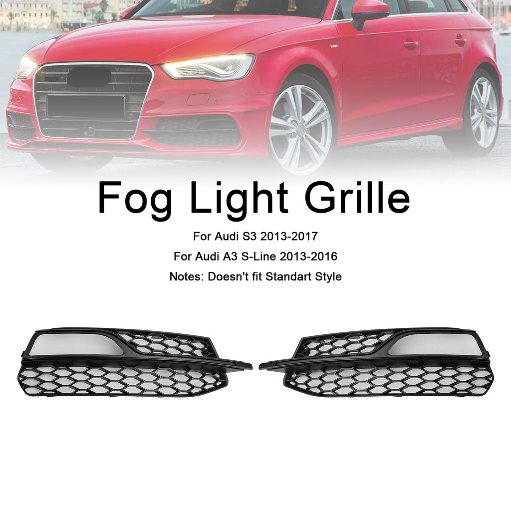 Front Lower Bumper Fog Light Cover Grille Fit A3 S3 S-Line 2013-2016