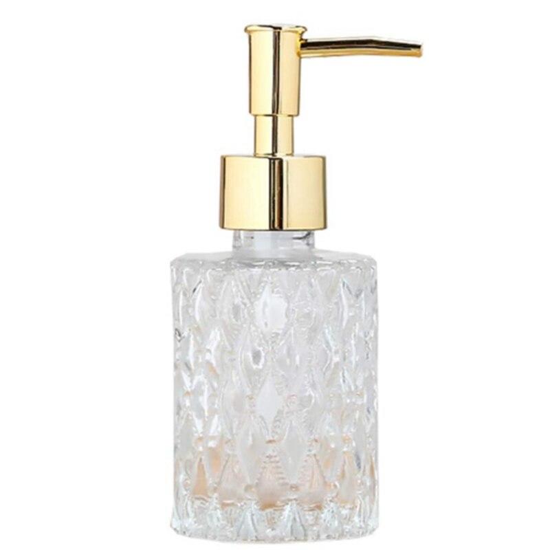 

MESA Universal Soap Dispenser Easy to Clean Ideal Glass Soap Dispenser for Kitchen and Bathroom (Gold) | Liquid Soap Dispensers