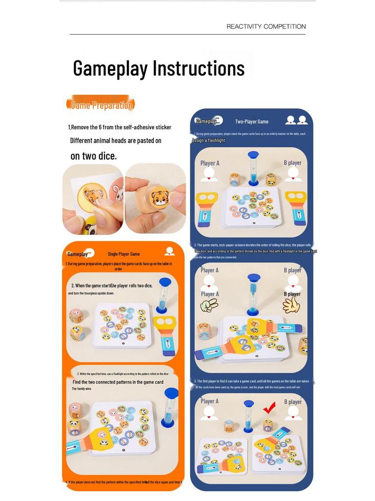 Children's Interactive Attention and Concentration Training Game (Ages 3-6) - Reaction Speed Challenge Table Toy