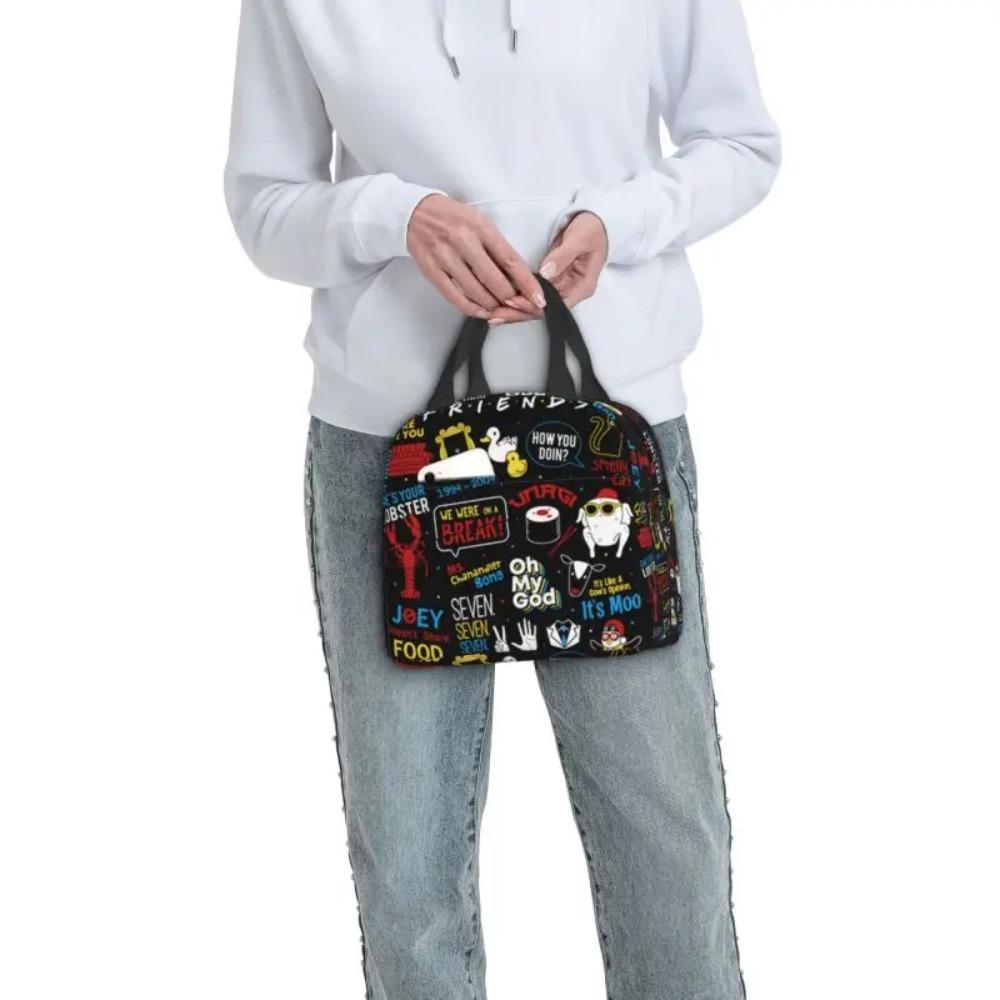 Benutzerdefinierte TV-Show Friends Symbol Lunchtasche Herren Damen Kühlbox Thermisch Isolierte Lunchboxen für Schüler Schule