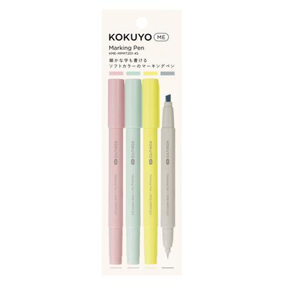 KOKUYO Marcadores Caneta Marca-Texto ME Conjunto Sortido de 4 Cores KME-MPMT201-4S