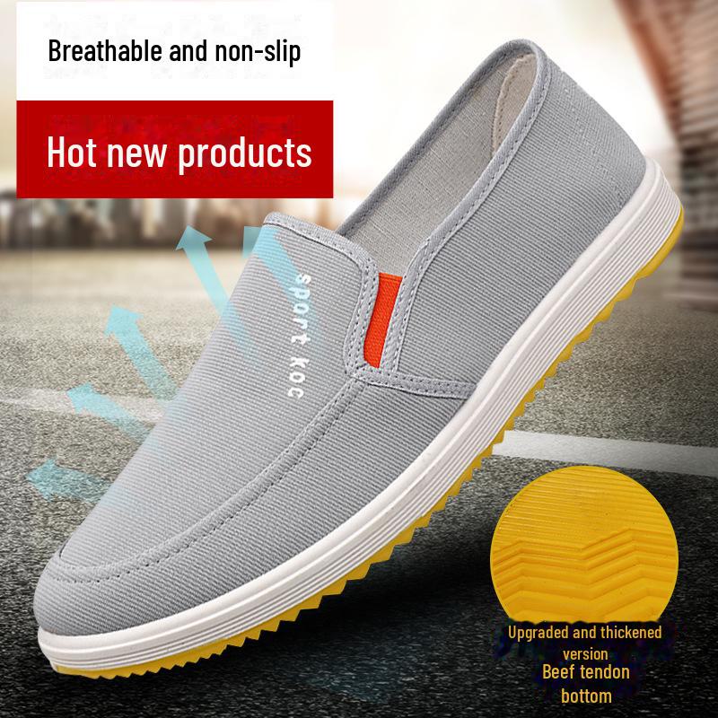 Old Beijing Canvas Men's Shoes with Cow Tendon Sole – Casual and Work Style