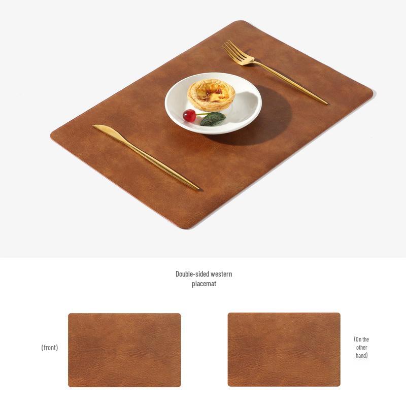 

Spring 2026 Nordic Style Non-Slip PU Leather Table Mat - Heat Insulated, Square Design for Home and Hotel.