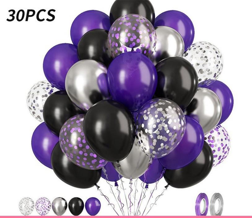 30pcs 10 Inch Multi-color Latex Balloons Set for Birthday Wedding Engagement Anniversary Bachelorette Bridal Shower Decoration