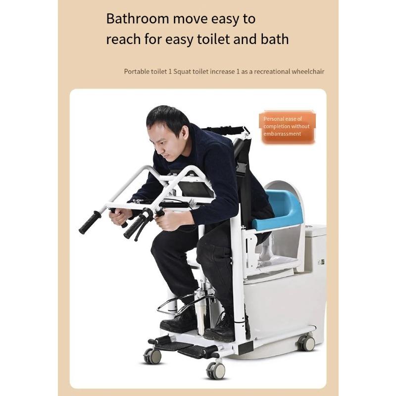 Multifunktioneller Toilettenstuhl für ältere Menschen, Patientenlifter-Transferstuhl, hydraulischer Transferstuhl für ältere Menschen, Rollstuhl