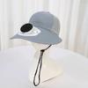 Breathable Wide Brim Fan Cap Waterproof Solar Cooling Hat Practical Sun Hat with Solar Fan  Camping
