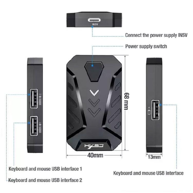 Adattatore Convertitore Gamepad Cablato Mobile Tastiera Mouse da Gioco per Edizione Android