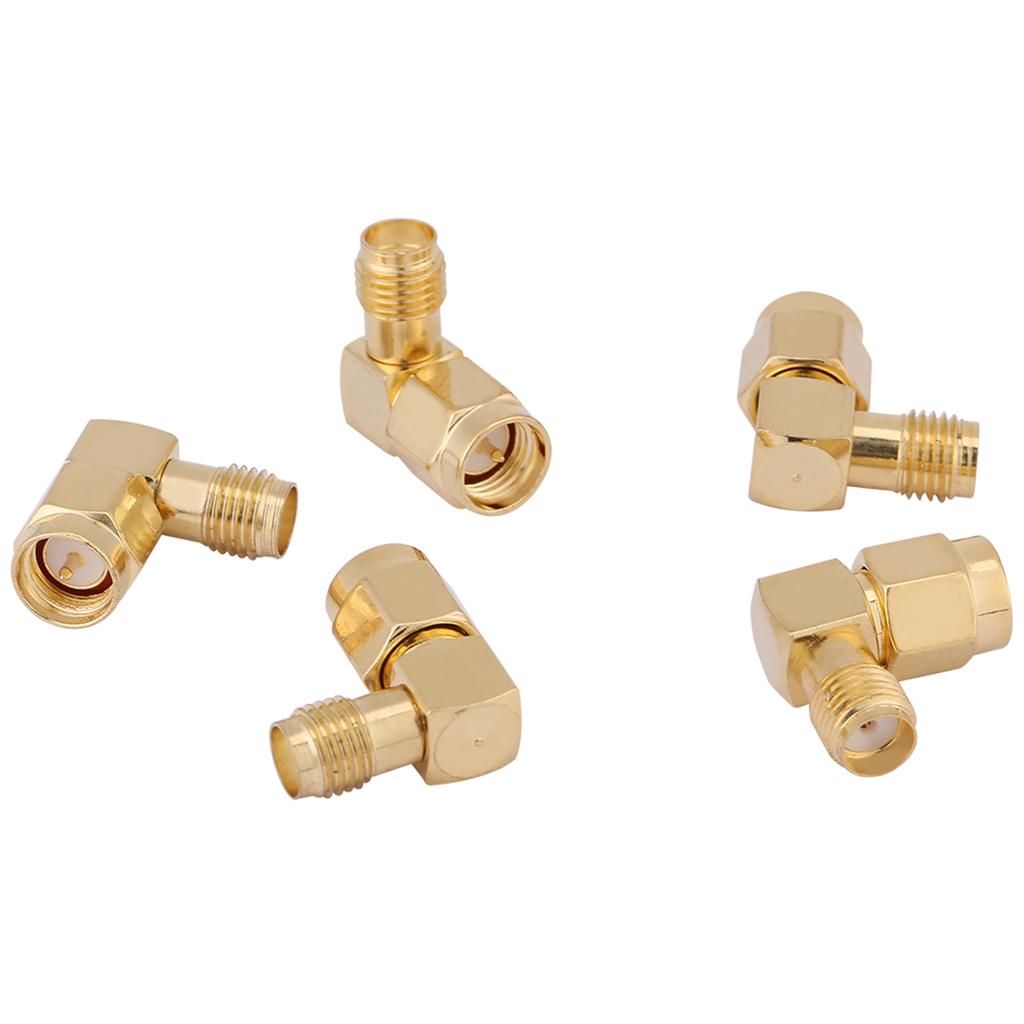 5 Pcs set SMA Male To Female Adapter Right Angle 90 Degree Connector for RF Connection