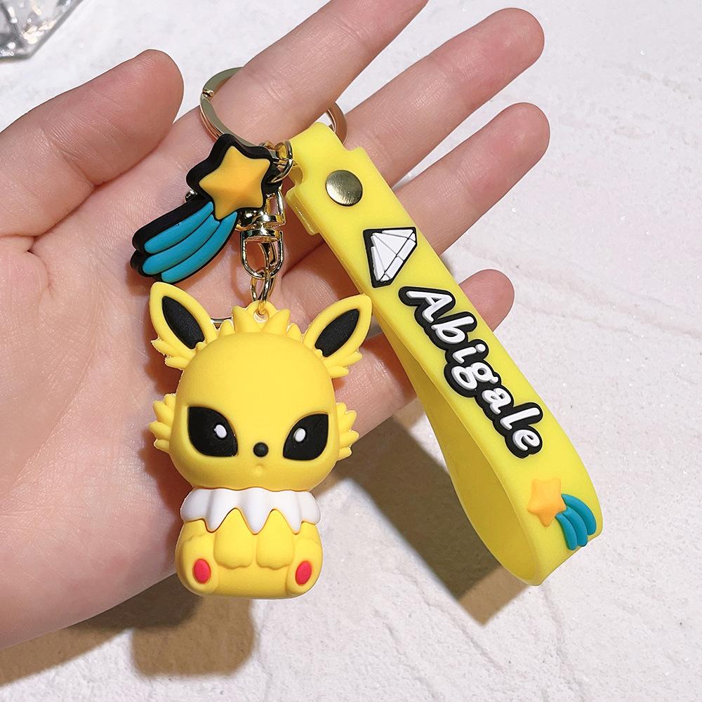 Cute Pokemon Anime Eeveelution Keychain Toy Eevee Leafeon Sylveon Flareon Umbreon Vaporeon Espeon Glaceon Jolteon Birthday Gifts