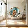 3D Realistic Animal Stickers Funny Hamster Hole Wall Decal Peel and Stick, Sticker with Waterproof PVC Art Effect, Cute for Bathroom Bedroom