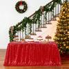 Rose Gold Sequin Tablecloth Rectangle Sparkly Fabric Table Cloth for Birthday Wedding Party Christmas Baby Shower Decoration