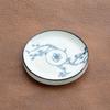 Zen Style Retro Blue & White Porcelain Tea Cup Coaster – Ceramic Anti-Scald Heat Insulation Pad for Gongfu Tea Ceremony.