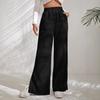 Fall Winter New Women's High Waist Casual Pants Solid Velvet Padded Patchwork Pleated Hem Long Pants Women