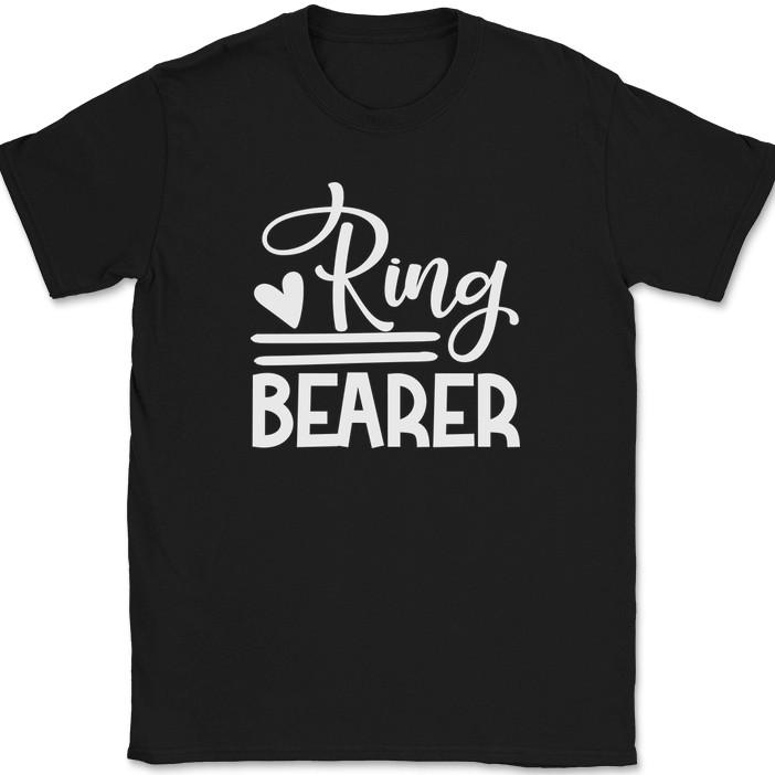 

Ring Bearer T-Shirt Wedding Party Bride Groom Event Group Gift Text Tee 4XL
