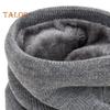 Winter Cycling Scarf Double-Layer Neck Warmer Knit Thickened Fleece Lined Elastic Soft Circle Scarf Neck Gaiter
