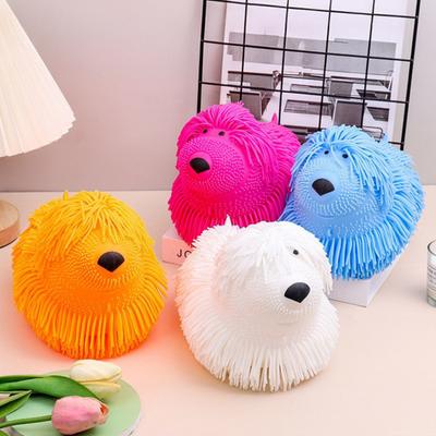 Stress Relief Animal Squeeze Toy Long Hairs Rabbit Dog Cat Sensory Toy Portable Stretchy Animal Shape Stress Ball Decompression Toy