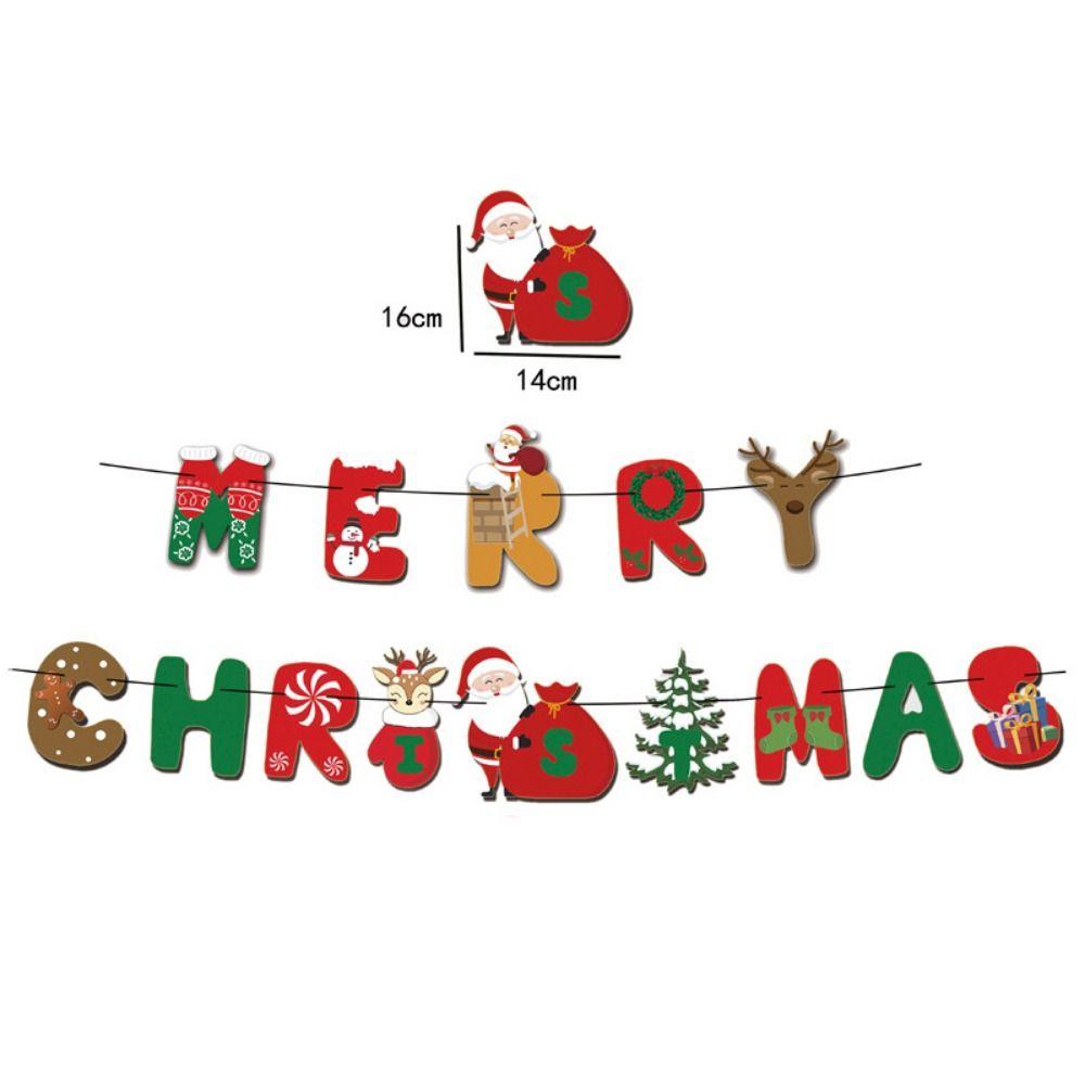 Cartoon Christmas Balloon Flag Decoration Christmas Tree Xmas Cake Flag  New Year