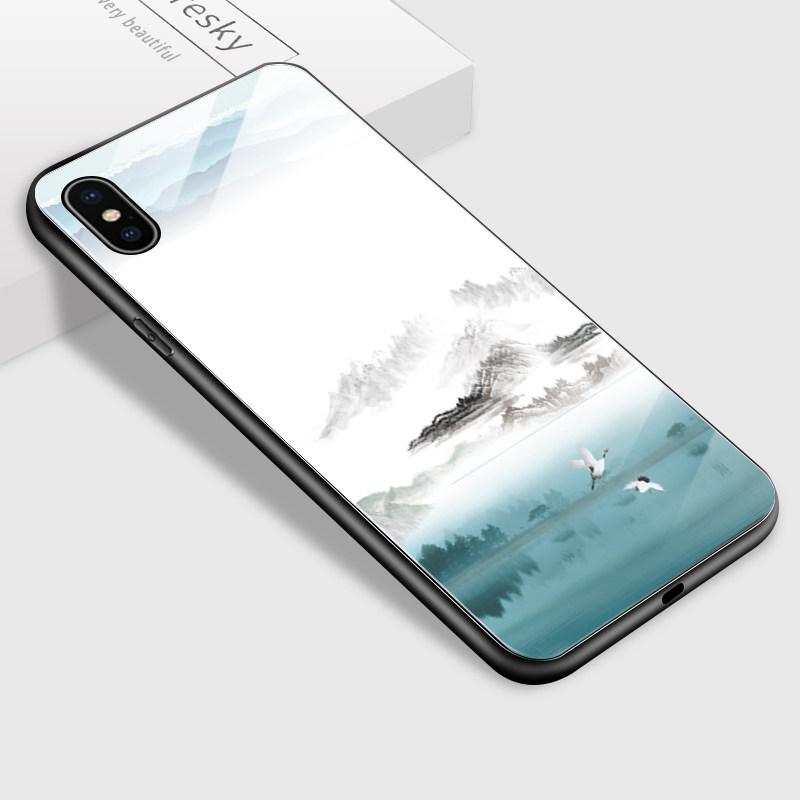 

Розкішний чохол із загартованого скла для iPhone Samsung Galaxy Infinix TPU Soft Edge Shockproof Cover Case iPhone XS/iPhone X