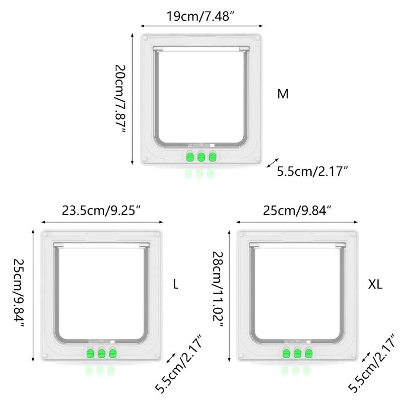Cat Door Flap Entry and Exit Locking Cover Door/Window Mounted Clear Flap Get-in-whenever Upgraded Door