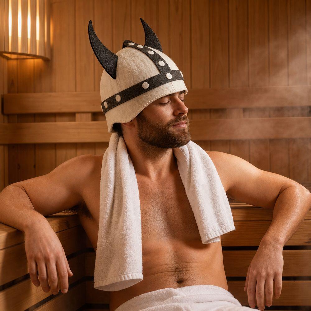 Heat Resistant Russian Banya Cap Rivet Decor Sauna Hat Durable Horn Hat For Steam Bath