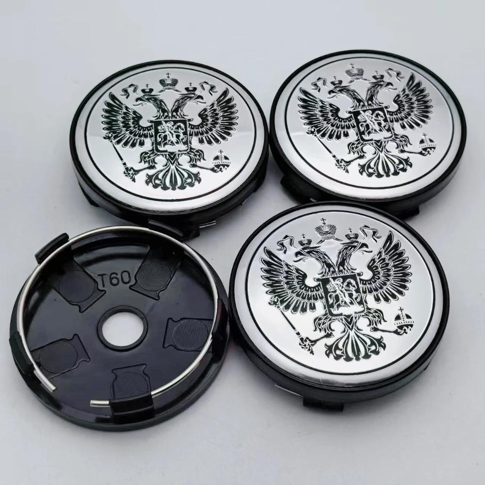 4pcs Russian Coat of Arms Logo Emblem Car Wheel Center Caps O.D 60MM 56MM Wheels Hub Cap Rim Hubcaps Dust Cover Car Accessories