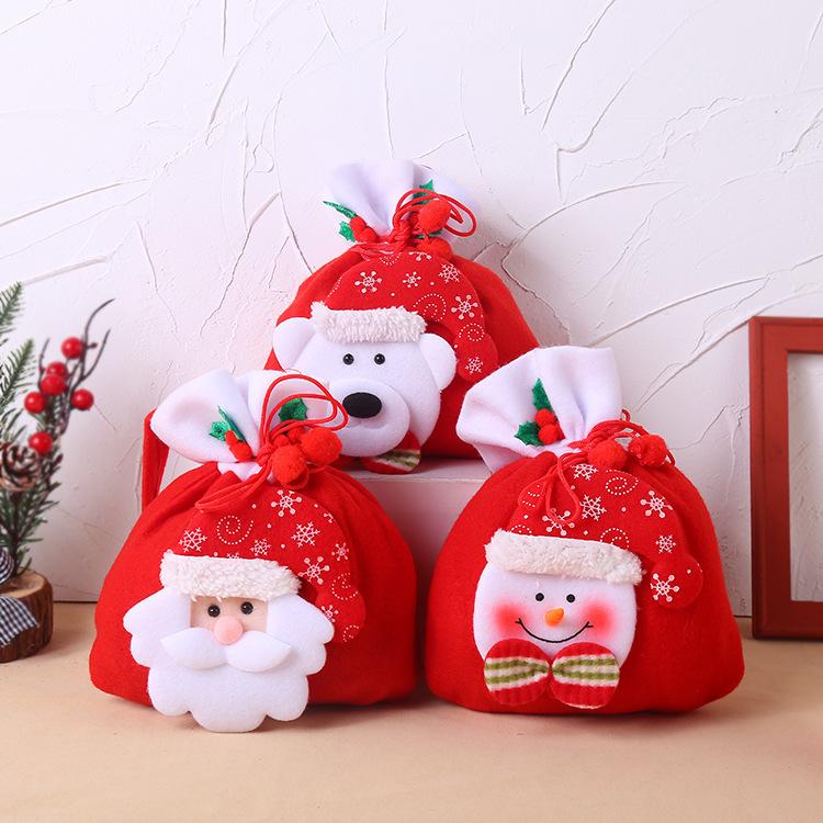 Christmas Gift Bag Cute Candy Bag Christmas Gift Christmas Ornament Brushed Cloth Doll Christmas Bag Tote Bag