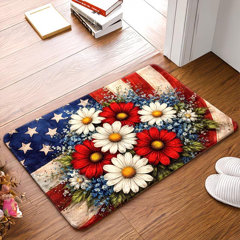 US Independence Day Indoor Entry Mat - Dirt-Resistant & Easy to Clean Decorative Floor Mat